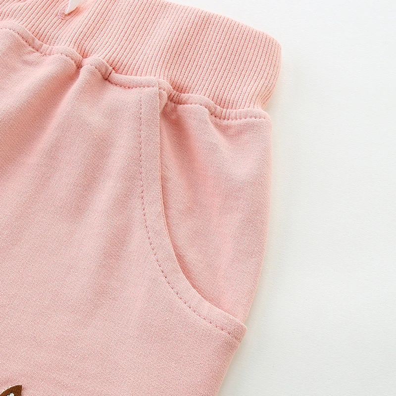 Little maven Summer Cartoon Embroidered Unicorn Pink Baby Girls Shorts Princess Pants Cotton Soft Kids 2-7years Sporty Pant