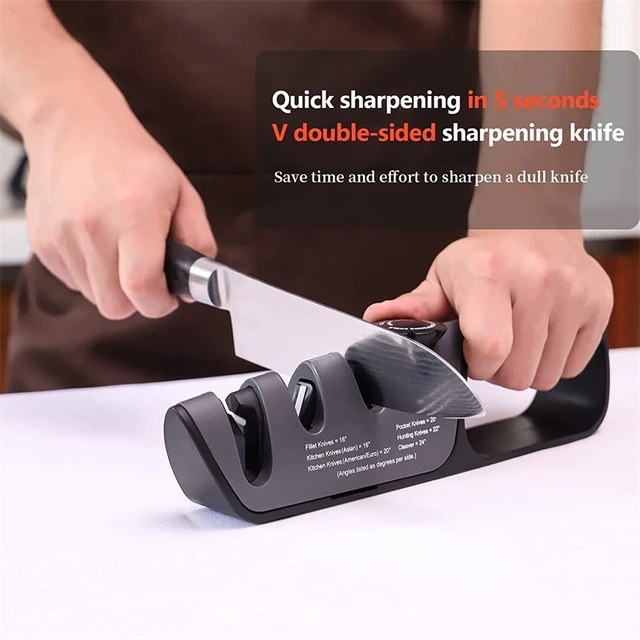 Professional Knife + Scissor Sharpener, 3-Stage Adjustable 14-24