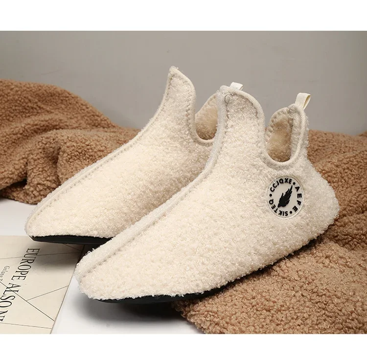 YRZL Winter Slippers Men Indoor Slippers Non-slip Warm Women and Men Slipper Ankle Soft Shoes Comfortable Flat Home Cotton Shoes