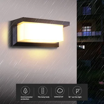 LED 야외 벽 조명, IP65 방수 발코니 외관 벽 램프, 외부 스콘스 조명, 빌라 테라스 홈 조명, 220V