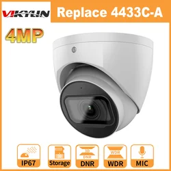 Vikylin DH OEM 4MP IP Camera PoE IR Night Vision Starlight Dome Metal Built-in Mic SD Card Security Cameras Replace 4433C-A