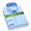 Concealed Front Men's White Dress Shirt Bamboo Fiber Camisa Social Casual Shirts Men Long Sleeve Slim Fit Business Anti-wrinkle