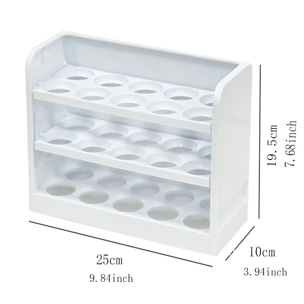 Refrigerator Egg Storage Box Rotating 30 Grid Space-saving Organizer Container Kitchen Desk