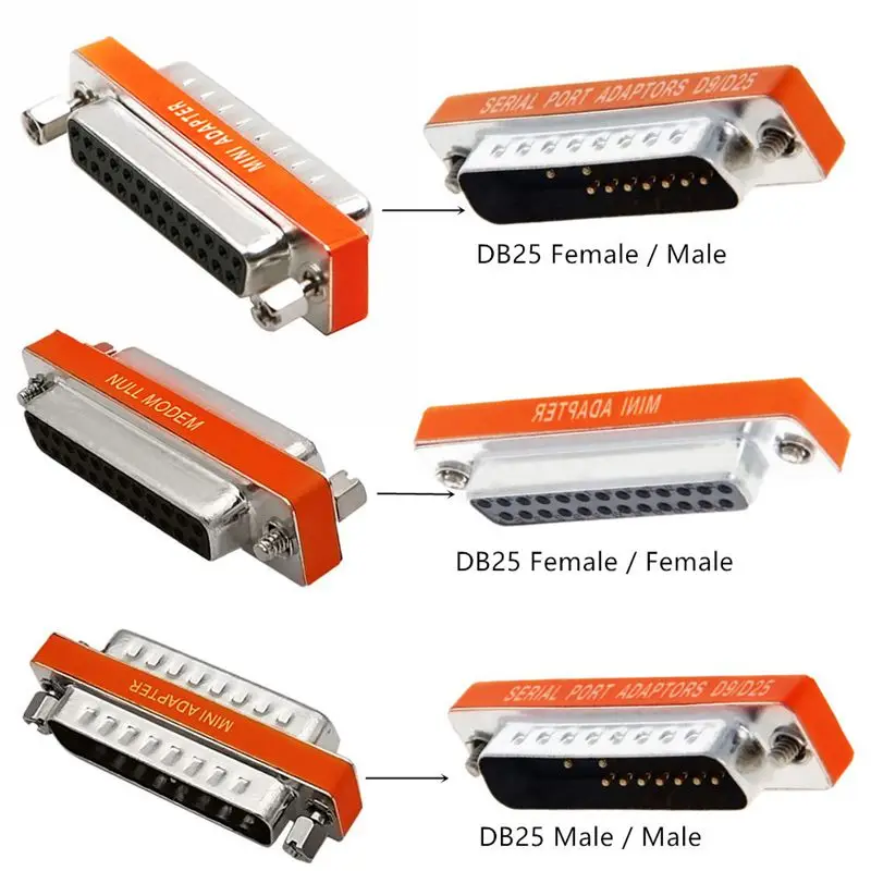 Adattatore Pinhole Db25P Contatto Incrociato Maschio A Maschio/Maschio A Femmina/Femmina A Femmina Db-25 Adattatore Per Porta Parallela A Doppia Fila