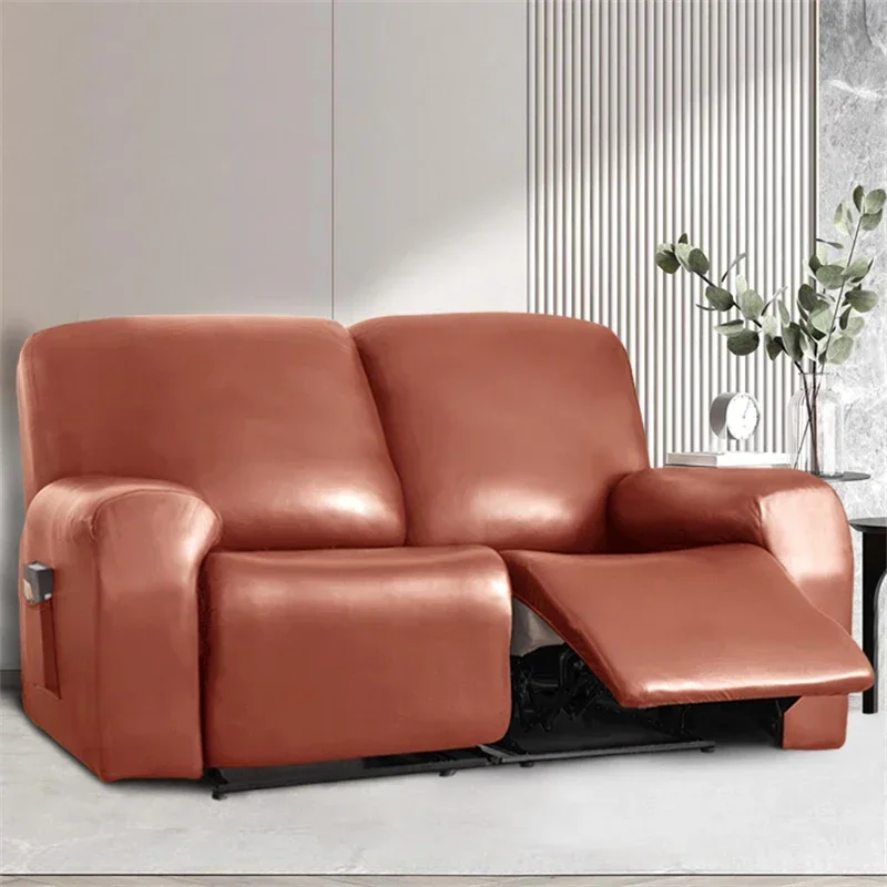 1 2 Seat Waterproof Recliner Sofa Cover PU Leather Armchair Cover  Chair Cover Elastic Single Sofa Slipcover Living Room 3