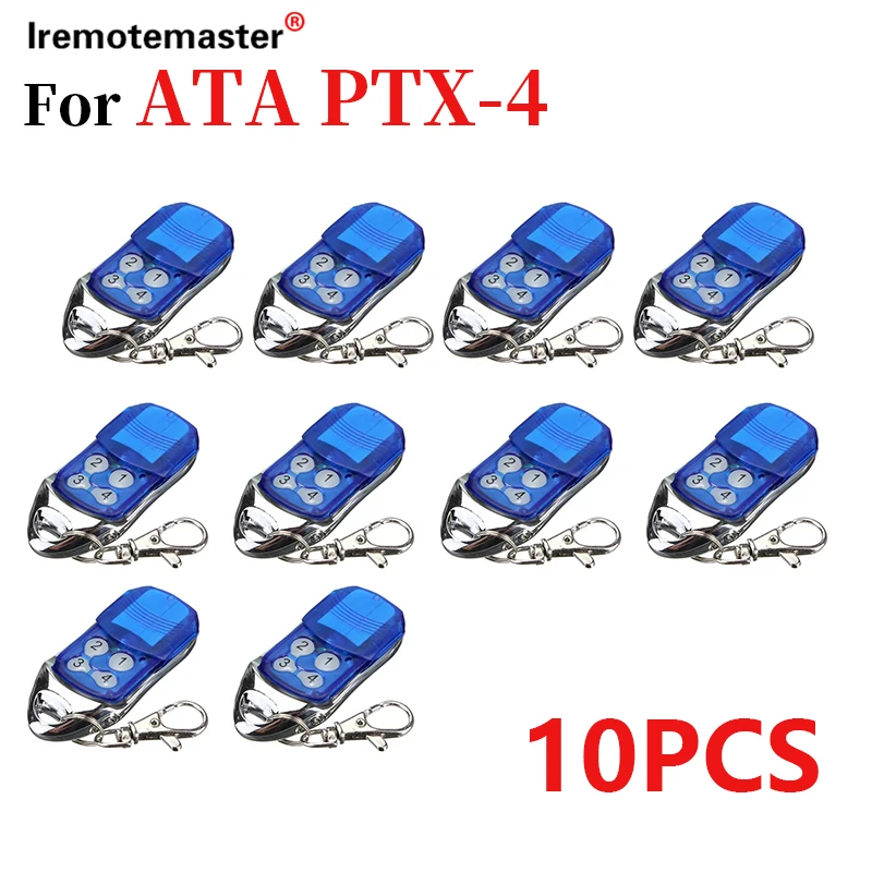 For ATA PTX4 Remote Control Garage Door Opener Blue 433mhz Rolling Code Compatible SecuraCode CRX-1 CRX-2 AM Receiver ATA TX5