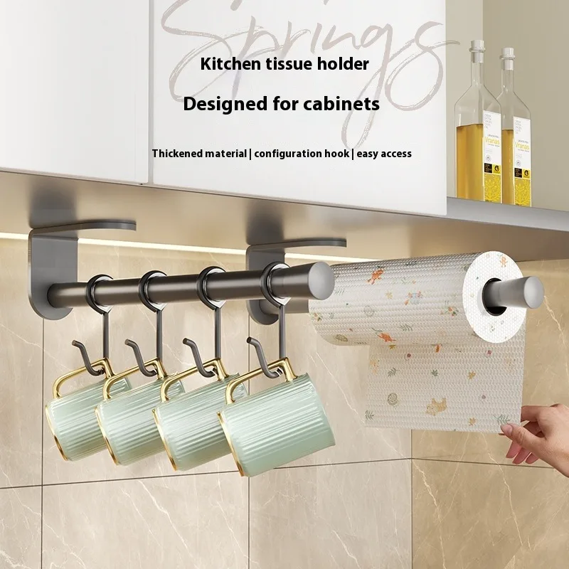 Adhesive Paper Towel Holder for Kitchen Napkin Rack Toilet Paper Holder Tissue Dispenser Cabinet Storage Kitchen Accessories