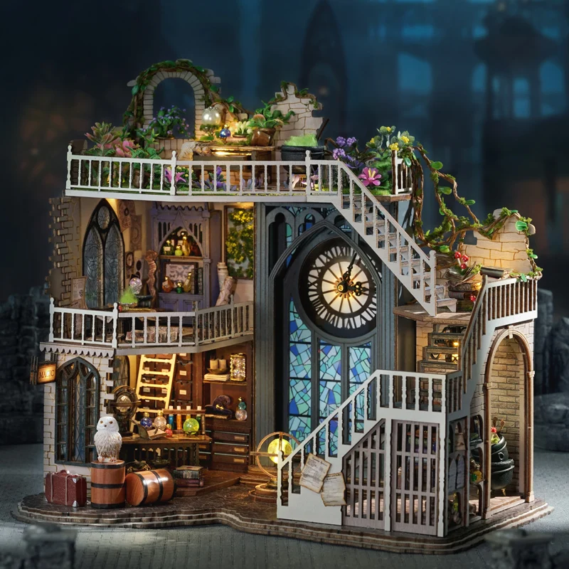 NEW DIY Wooden Doll Houses Magic House Casa Miniature Building Kits with Furniture Led Light Dollhouse for Adults Birthday Gifts 4