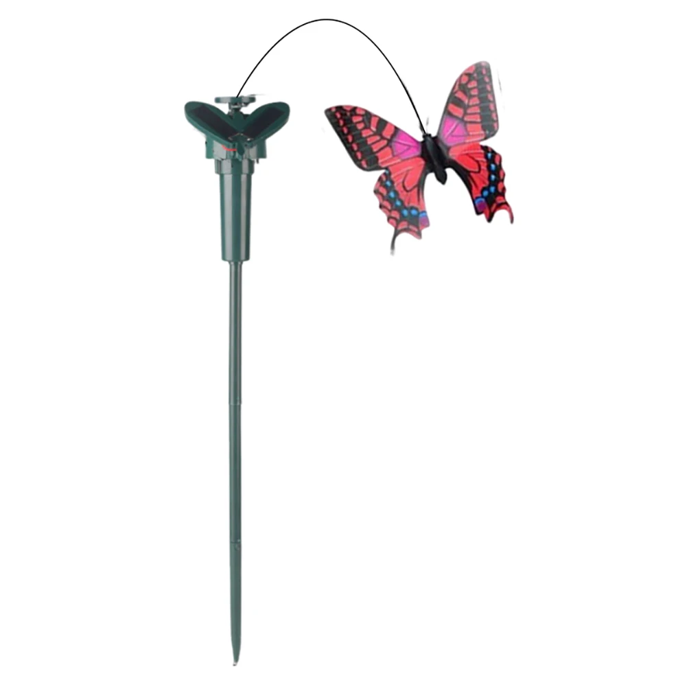Solar Powered Flying Wobble Fluttering Butterfly Ornament Cute Animal Butterfly Bird Garden Stake Yard Outdoor Lawn Decor