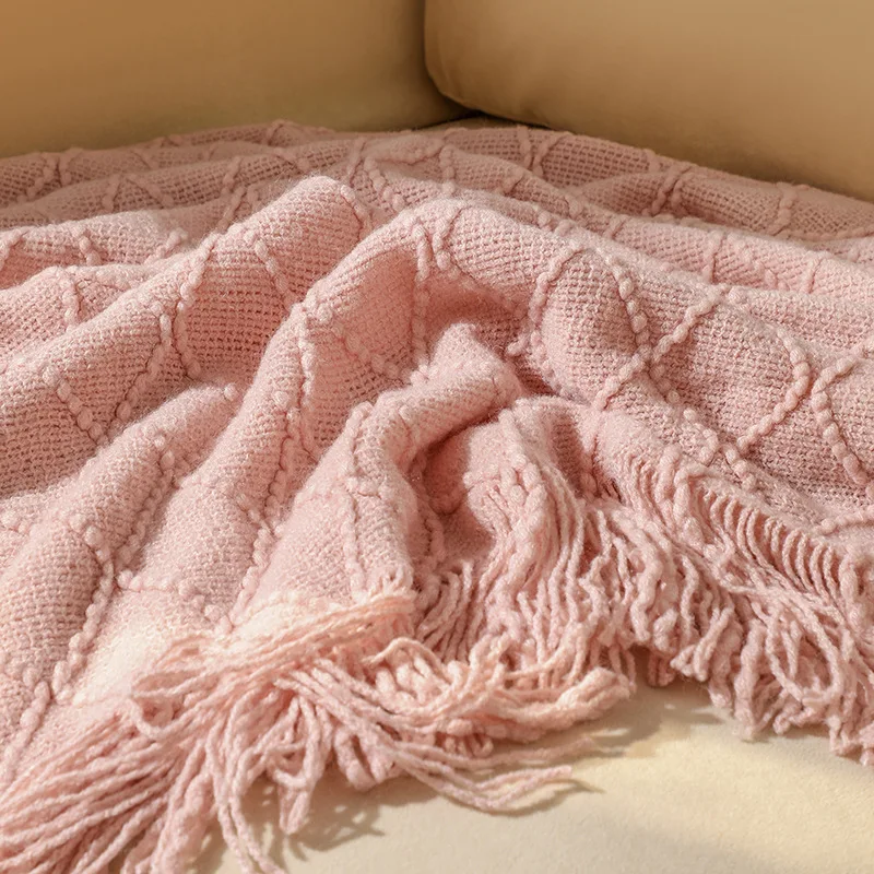 Cobertor Fino De Franja De Malha Simples, Capa De Sofá, Cobertores De Sesta, Ar Condicionado, Decoração De Escritório, Verão
