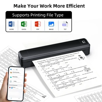 Marklife X8 Mini A4 Thermal Printer Bluetooth Photos PDF Document Printing Inkless Machine For Office Work Home School Travel 1