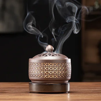 Electronic Incense Burner, Ceramic Household Night Light, Timing, Adjustable , Essential Oil Lamp, Tea Warmer, 110V, 220V