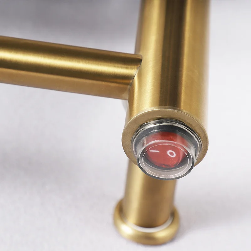 Electric Towel Rack 304 Stainless Steel 45&deg;C Constant Temperature Heated Drying Towel Bar 540*450*120mm 110V/220V Waterproof