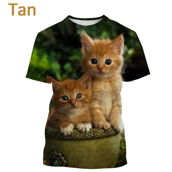

2023 Cat Latest 3D Printing Fashion Casual Cute Harajuku Style Men And Women T-shirt