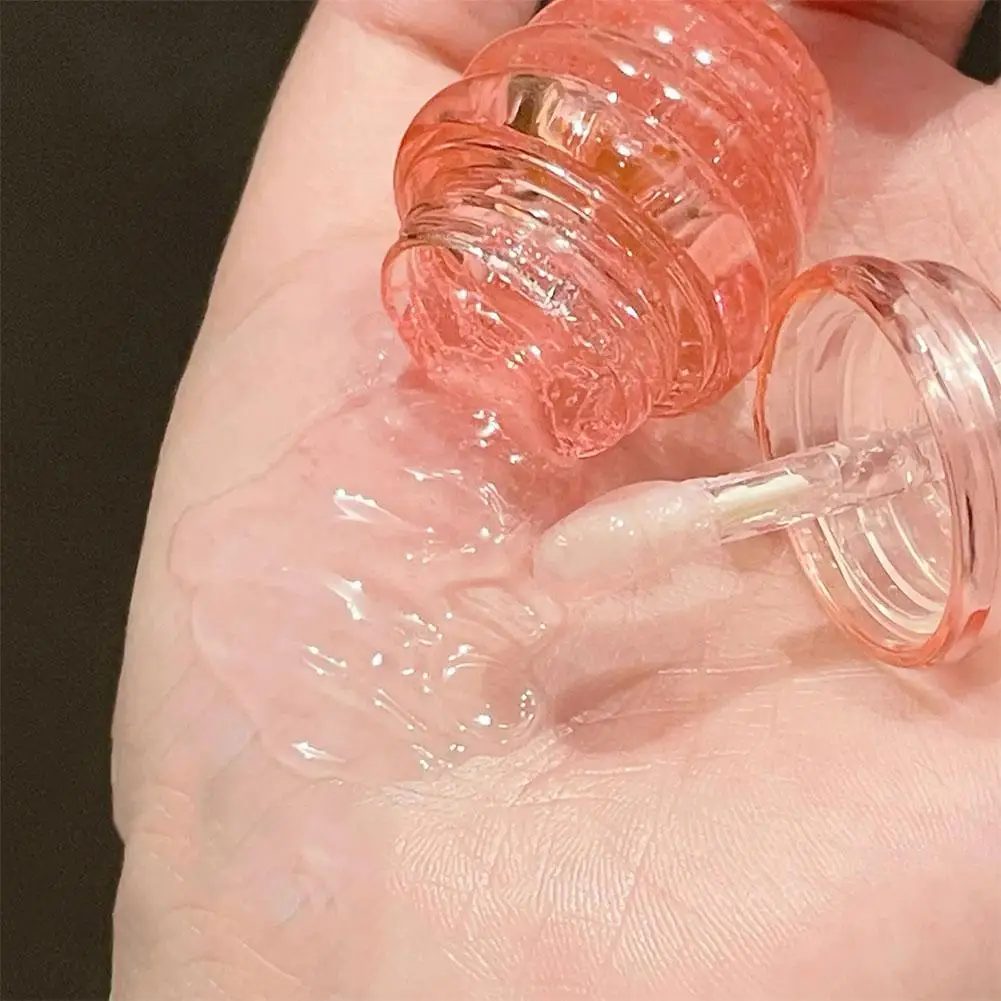 Transparent Honey Pot Lip Mask Moisturizes, Lightens Lip Lines, Sleep Mask, Care,Clear Oil Liquid Lipstick