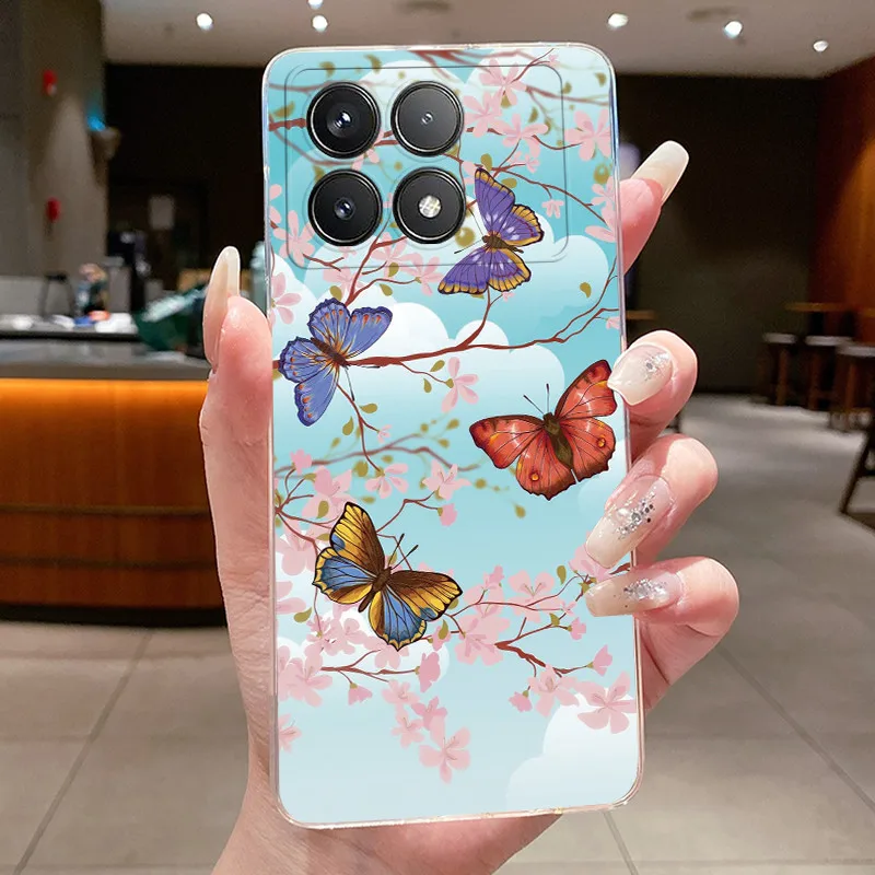 Luxury Aesthetic Butterfly Floral Soft TPU Clear Phone Case