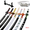 80cm Demon Slayer Katana Bamboo Blade Role-playing Weapons Props Halloween Costume Props with Belt and Sword Holder 1