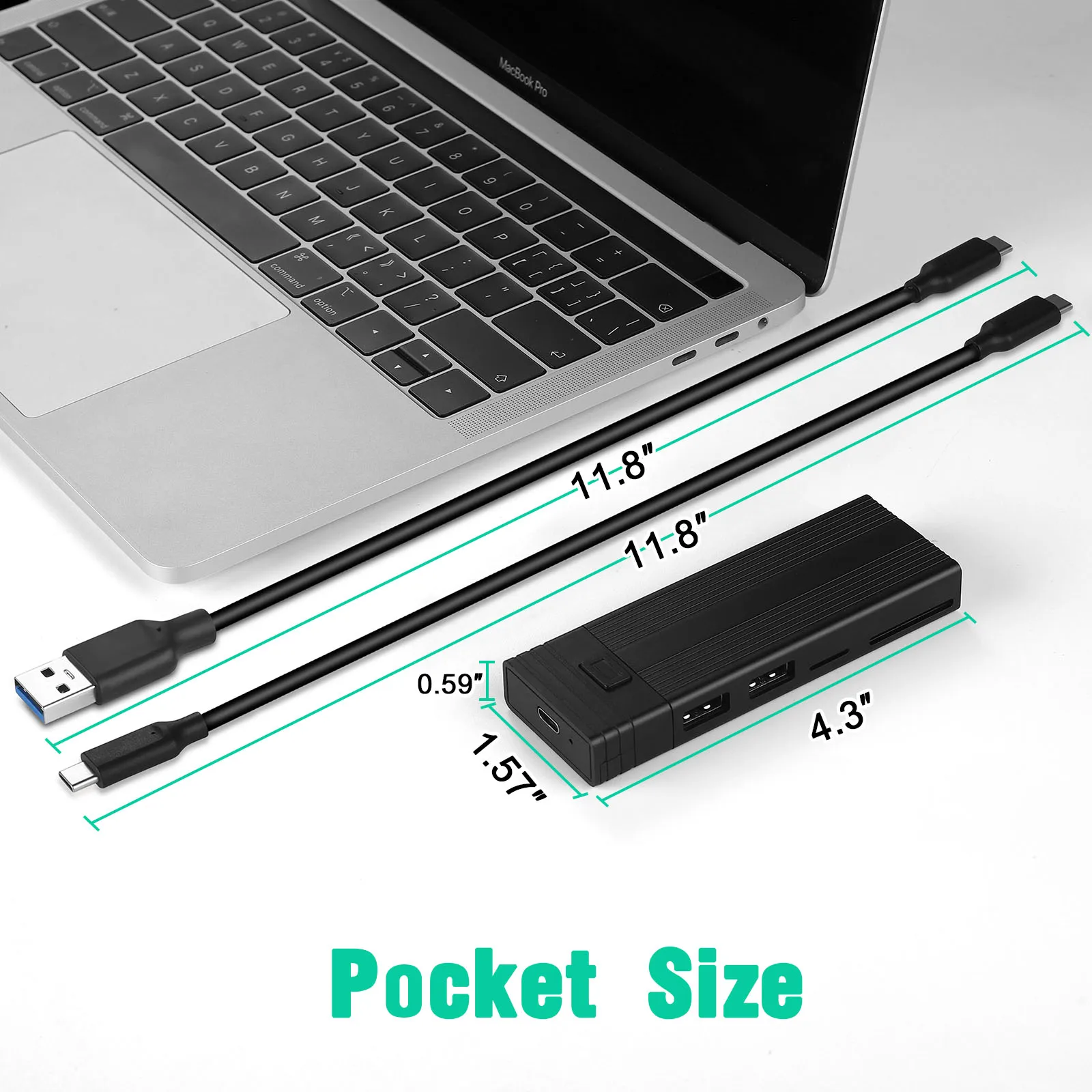 SSD enclosure M2 NVME NGFF 10gbps USB C HUB Type C 3.1 to SD TF USB2.0 splitter dock for desktop laptop adapter