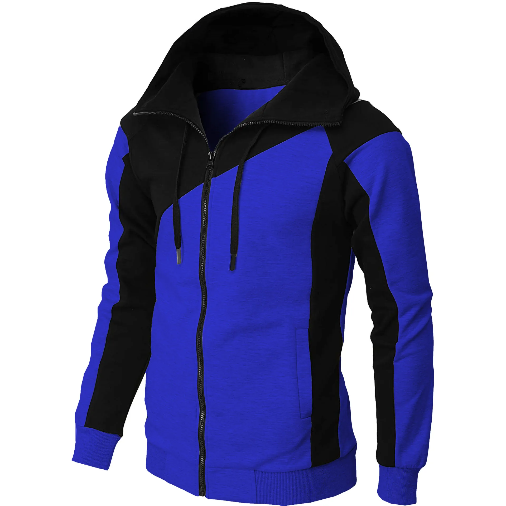 Men Hoodies Fashion Men Zippered Pocket Drawstring Sport Hoodies Sweatshirt Jacket Top Boy Sweatshirt
