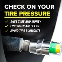 4PCS Car Tire Pressure Caps, Tire Valve Cap with Pressure Indicator Tyre Pressure Monitor Valve Caps Air Alert Auto Accessories 4