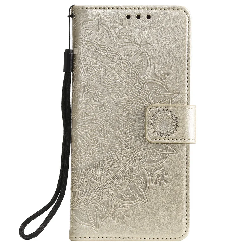 Leather Flip Case - Elegant Magnetic Phone Cover with Totems Design