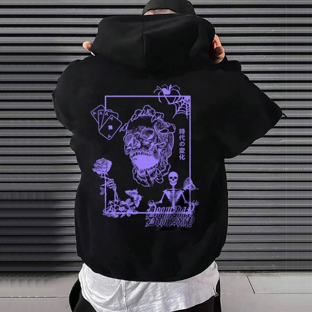 thumbnail image 1 of Sudaderas con capucha cálidas con estampado gótico, ropa de calle informal de Hip Hop, jersey de manga larga holgado, Unisex, Otoño e Invierno, 1 of 4