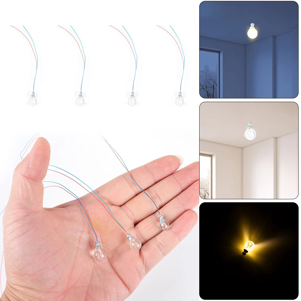 

10Pcs Model Railway HO Scale Street Light Model Wall Lamp Posts LED Ceiling Lamps 1:87/1:100/1:150 Scale Building Landscape