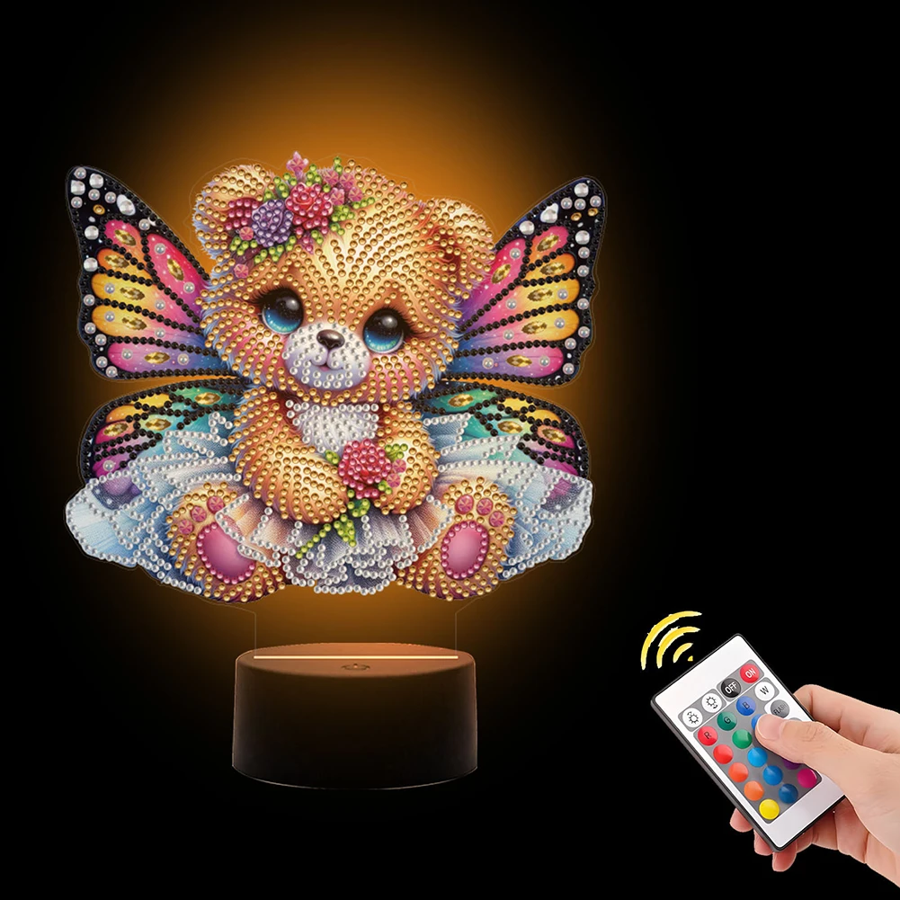 Butterfly Animal Diamond Painting Night Light with Tools DIY Diamond Painting Table Lamp for Bedroom Living Room Home Office