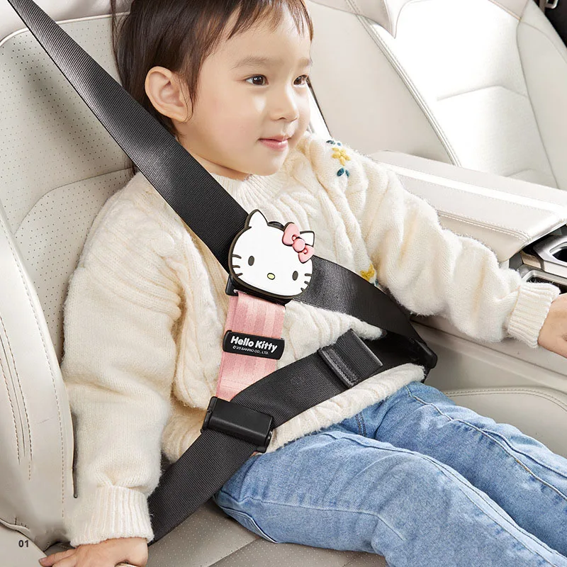 

Sanrio Hello Kittys Child Seat Belt Regulate Fixator Anime Cute Baby Seat Prevents Strangulation Protective Cover Girls Gifts