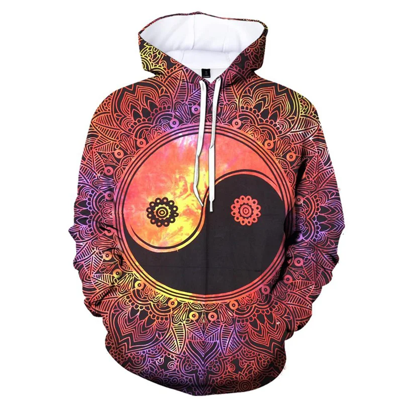 thumbnail image 1 of Sudadera con capucha étnica con estampado 3D de ocho trigramas de Tai Chi para hombre, sudadera con patrón retro, sudadera informal de otoño, jersey de calle de manga larga, 1 of 5