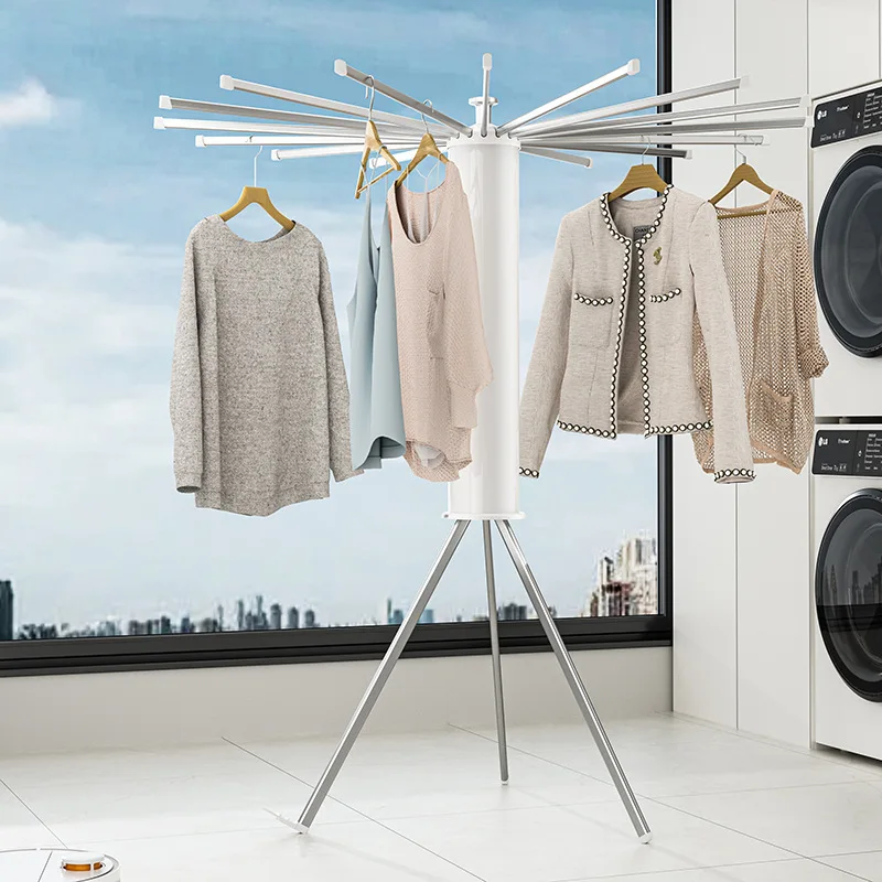 Foldable Clothes Drying Rack Octopus Type Floor Standing Balcony Clothes Drying Portable Rotating Drying Rod Clothes Dryer 5