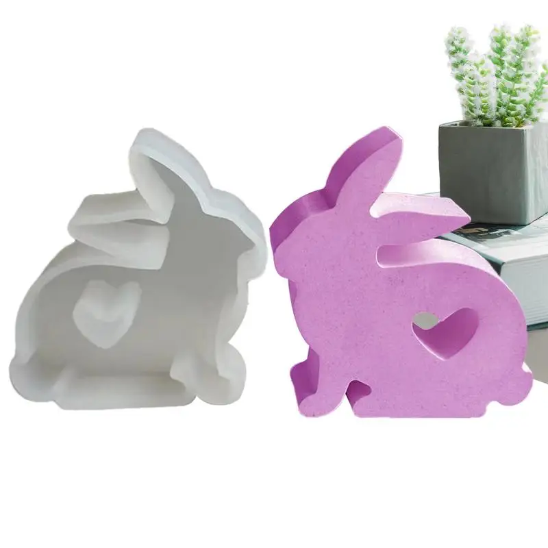 

3D Easter Resin Casting Bunny Mold Rabbit Silicone Mold Cute DIY Handmade Candle Molds Silicone Art Molds For Chocolates Candle