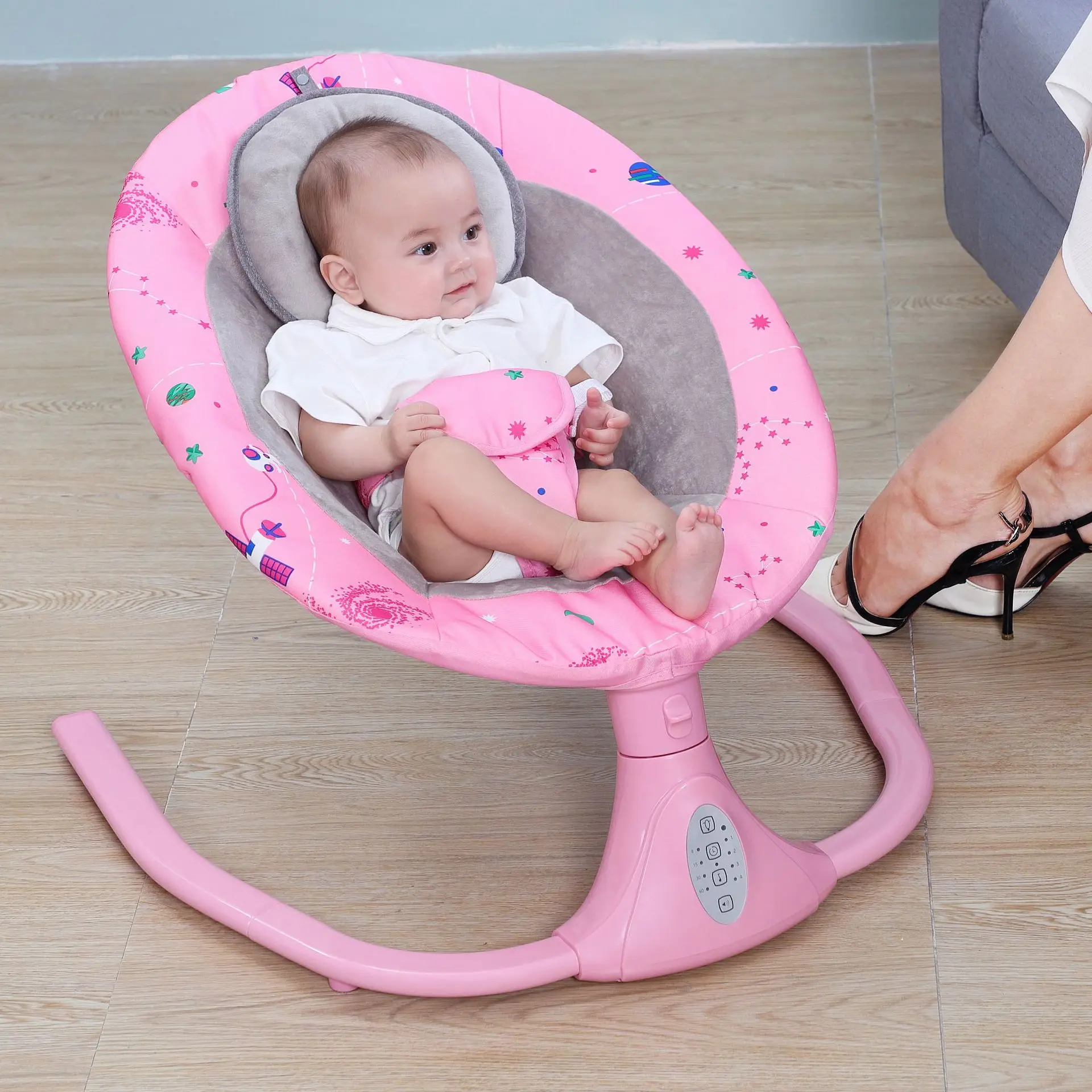 2022 Electric Baby Resting Chair Remote Control Baby Swing Rocker Baby Rocking Chair Foldable Washable Cradle Bebe Bed Cribs