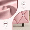 Queen Bed Frame, Upholstered with Diamond Tufted Headboard,,Wooden Slats Support, No Box Spring Needed, Easy Assembly Pink 4