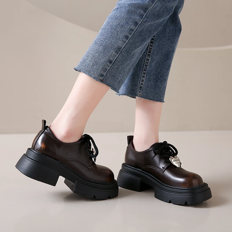 

Womens Chunky Heel Oxford Dress Shoes Lace Up Platform Ankle Boots Punk Plus Size Faux Leather Closed Toe Lolita Shoes