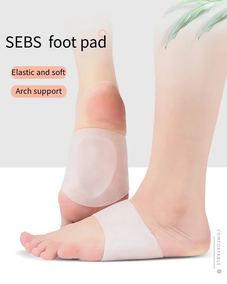 Silikon-Bogen-Einlegesohlen, orthopädische Plattfußstütze, Schuheinlegesohle für Füße, Plantarfasziitis, Socken, Vorfußpolster, Fußpflege, Schuhpolster – Detail 1