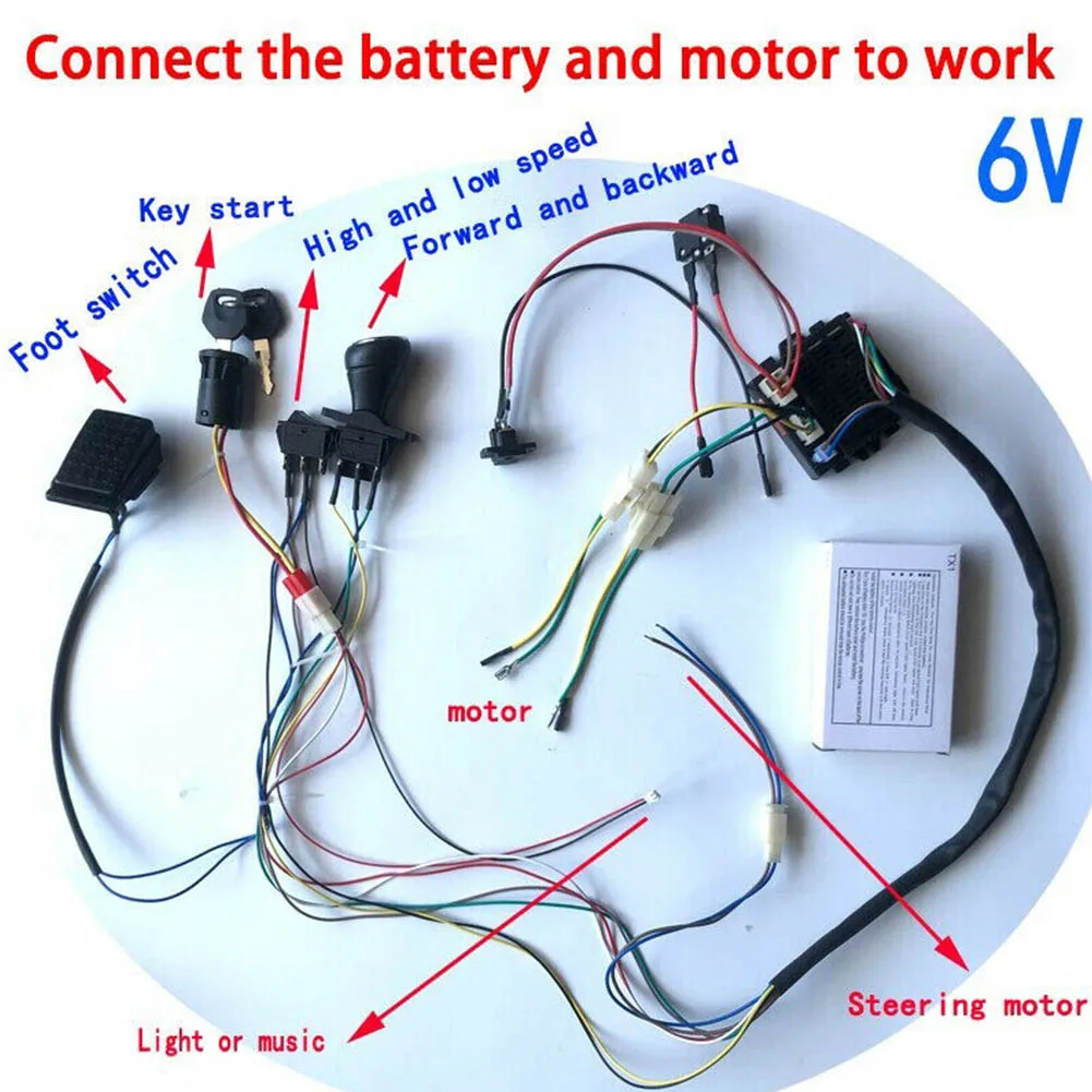 1set DIY Wire Switch Receiver RC Kit With 2.4G Remote Control Baby Electric Car Controller For Kids Electric Car Modified
