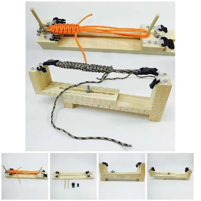 Diy Jig Solid Wood Paracord Karkötő Kötési Szerszámcsomócsomó Fonott Ejtőernyős Kábel Szövőszövés Xqmg - Image 2