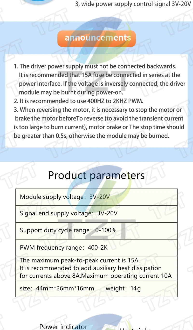 1/3PCS 10A DC Motor Drive Modul PWM Geschwindigkeit Regulierung Dimmen 3V-20V Niedrigen Spannung hohe Strom – Detail 2
