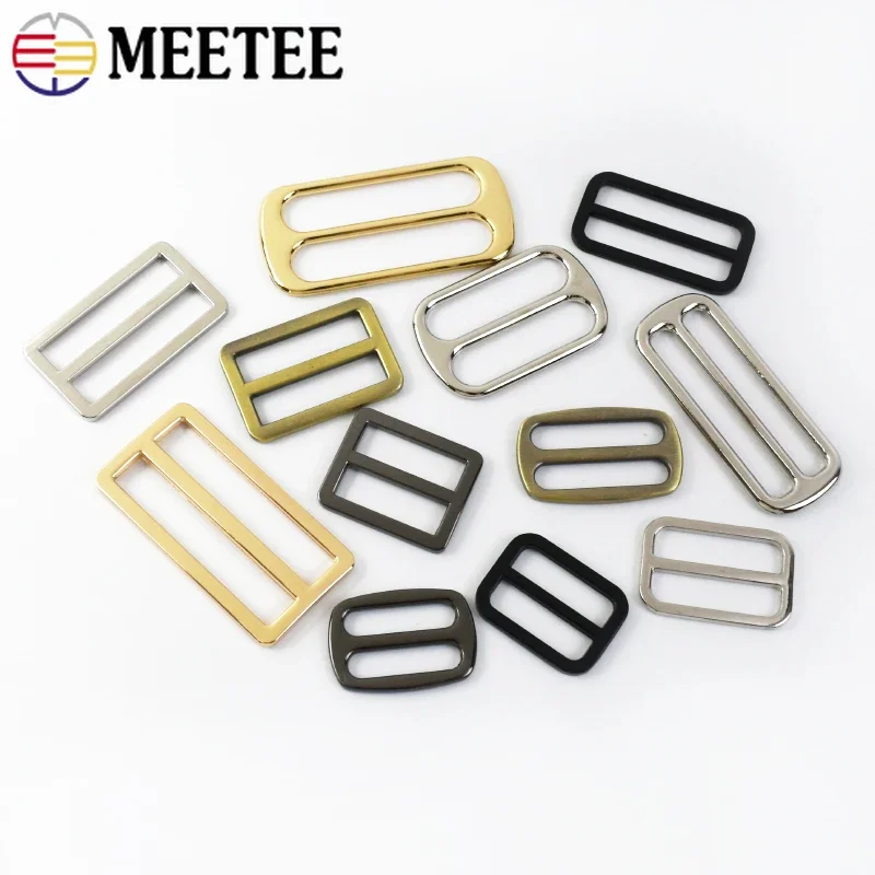 Metal Buckles 5/10Pcs 25/32/38/50mm Tri Glide Ring Buckle Webbing Strap Adjuster Clasp Hooks for Bag