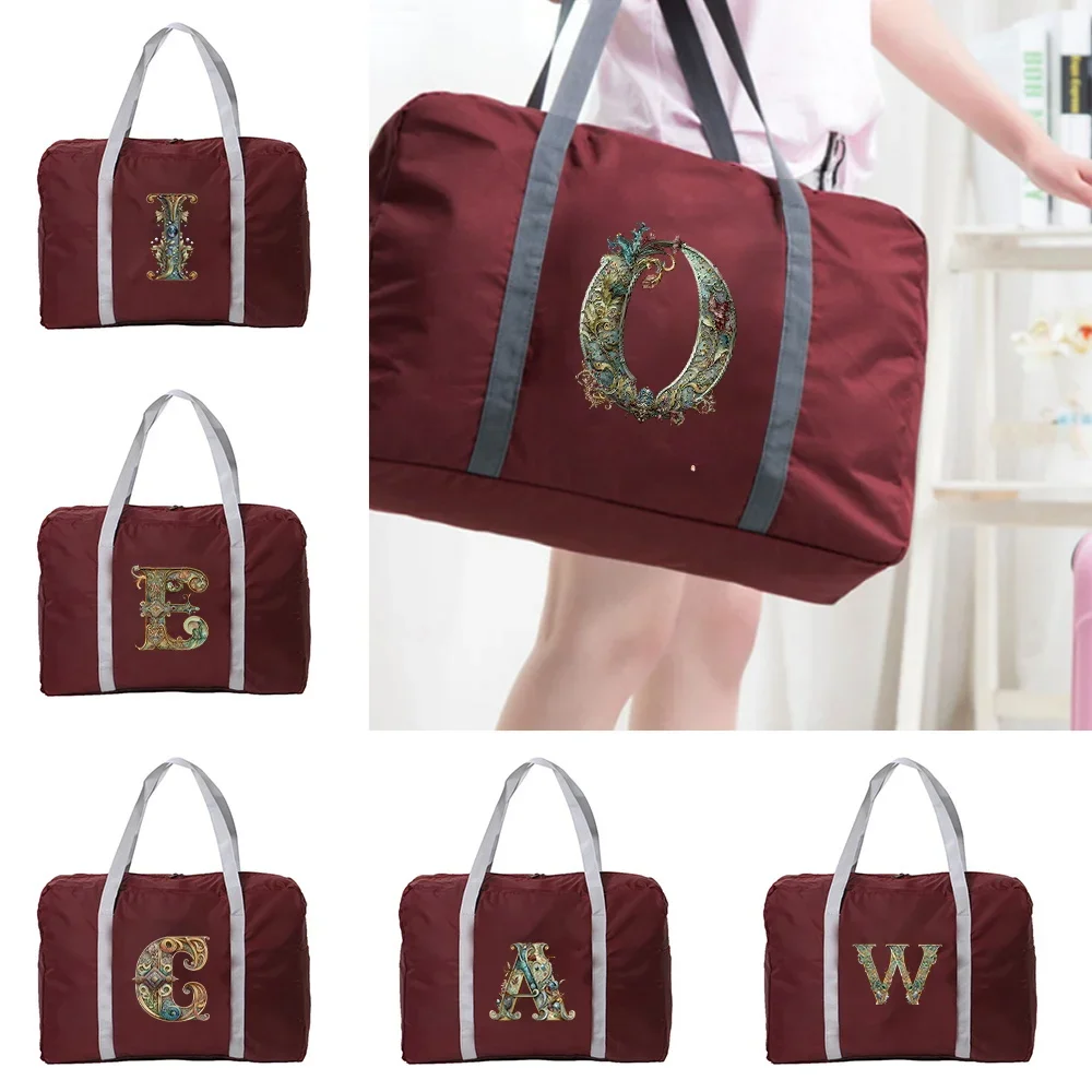 

Women Weekend Bags Handbags Large Capacity Unisex Organizers Foldable Clothes Storage Duffle Carry Bags Graphic Letter Pattern