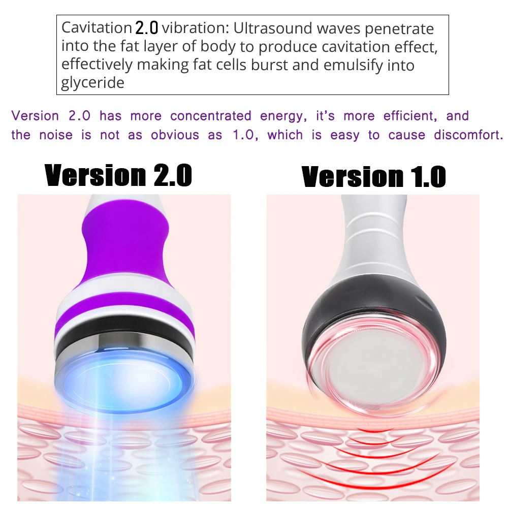 Mychway 9 In 1 40k Cavitation Machine Vacuum Body Slimming Fat Burner Wrinkle Removal Multifunctional Beauty Device