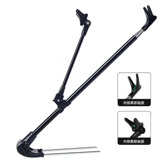 Pier Fishing Rod And Tackle Metal Stand Rod Holder Stock Photo