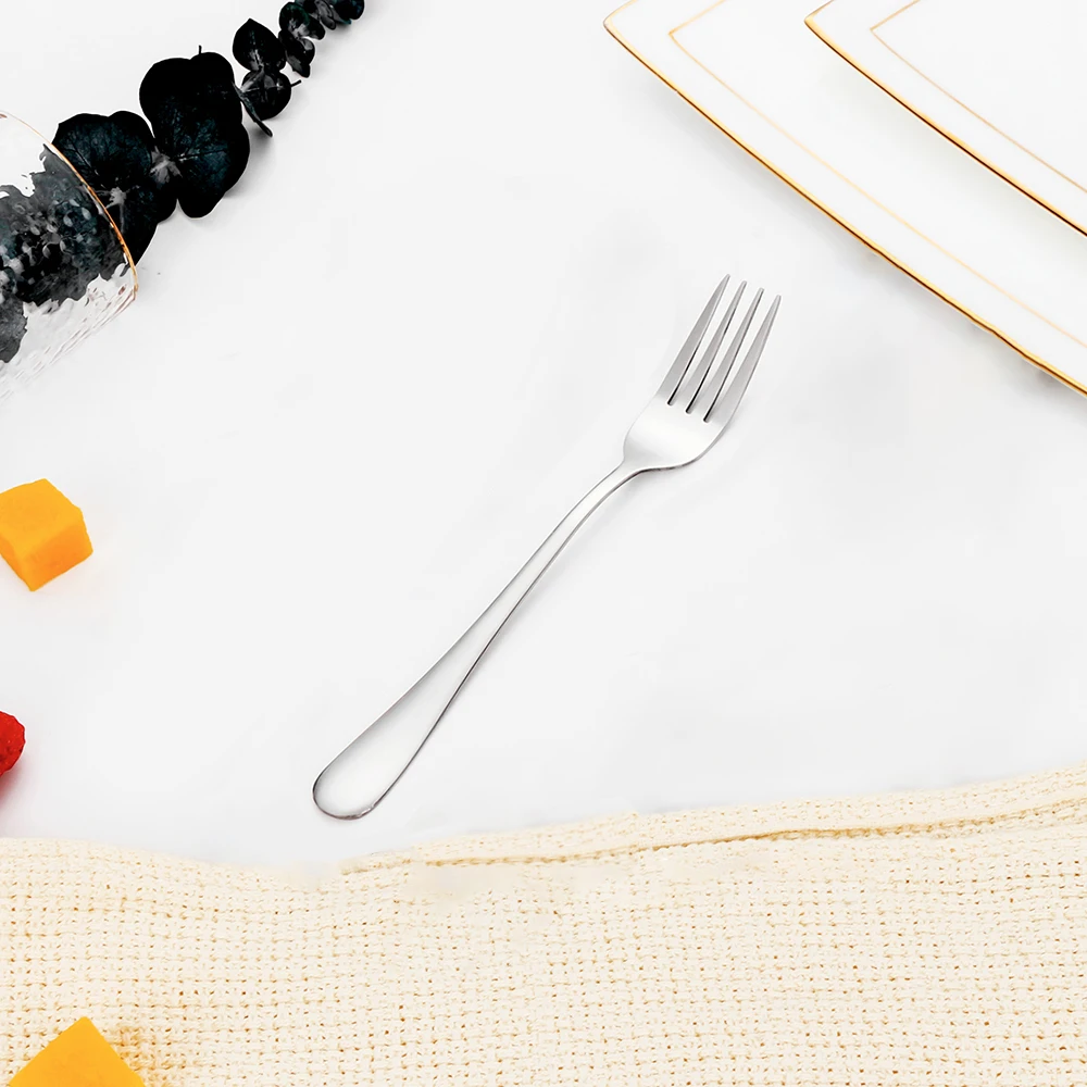 Gold Dessert Fork Set Stainless Steel Fruit Fork Ice Cream Cake Tea For Home Tea Party Mirror Tableware 1/3/4/5/6 Pieces fruit fork,silverware set,portable cutlery