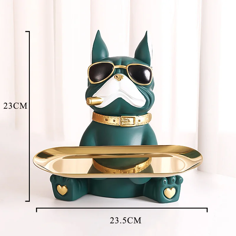 2022 Cool Bulldog Figurines Resin Animal Sculpture Ornaments Storage Room Decor Moden Multifunction Statue For Home Decoration 