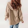 Women'S Winter Jacket Plaid Shacket Jacket Long Sleeve Button Down Fleece Hooded Jackets Korean Reviews Many Clothes 3