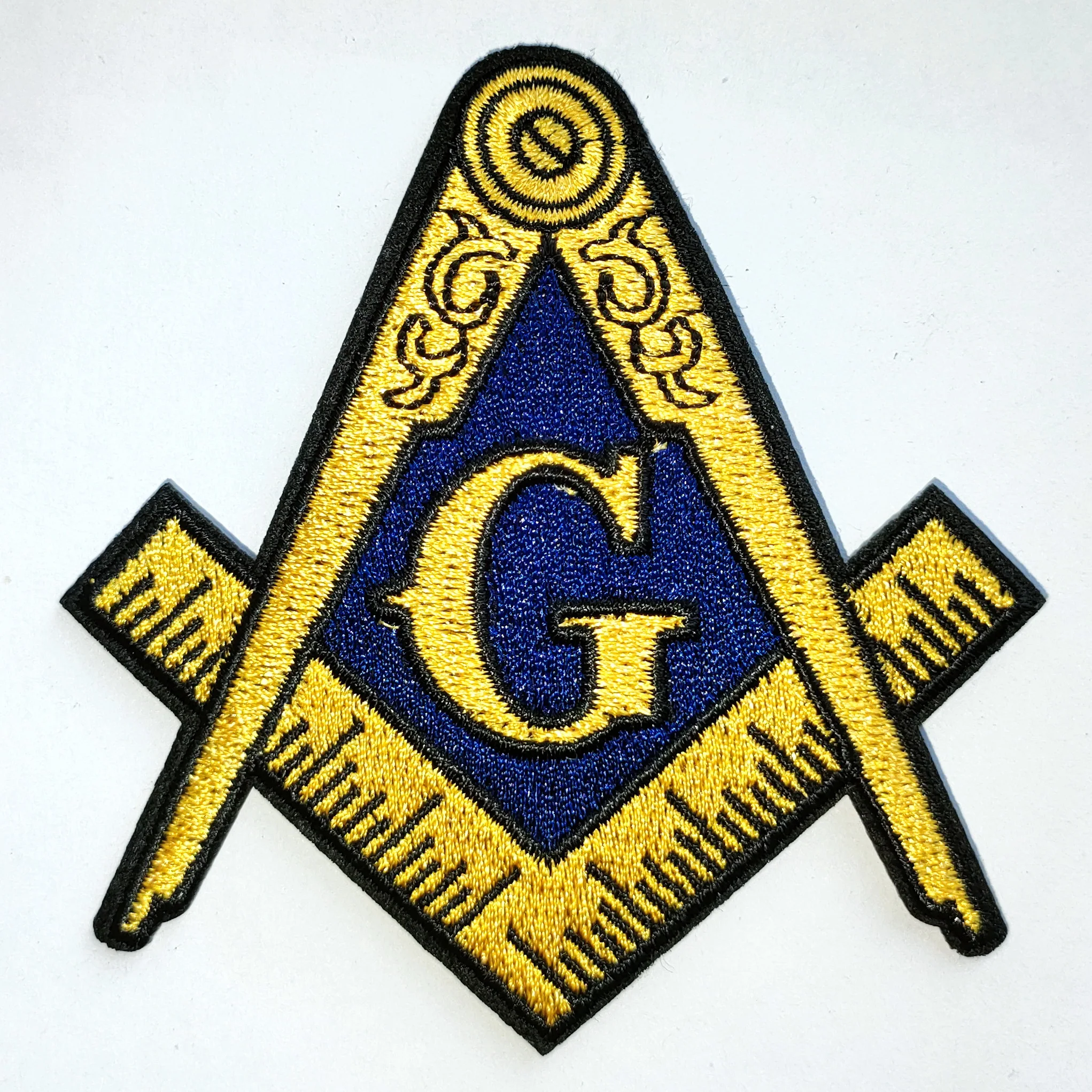 

(5 pcs) MASONIC EMBROIDERED iron on PATCH ~ FREEMASON SQUARE COMPASS MASON EMBLEM ( about 8.5*7.5 cm)