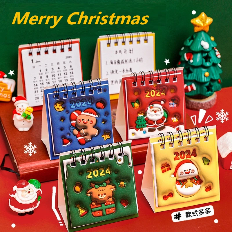 

2024 год, календарь из серии рождественских пожеланий, календарь для рабочего стола в виде снеговика, лося, ежедневник, планировщик, офисные принадлежности