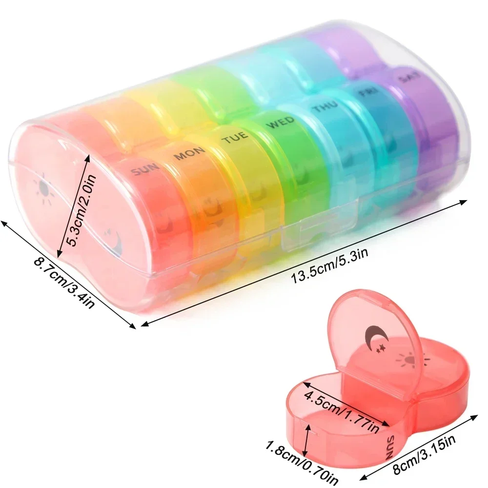 1PC Weekly Pill Case Pillbox 7 Days Medicine Tablet Box Portable Travel Drugs Storage Organizer Secret Compartments Pill Box