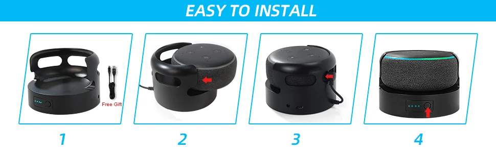 bateria para echo dot 3 suporte montagem